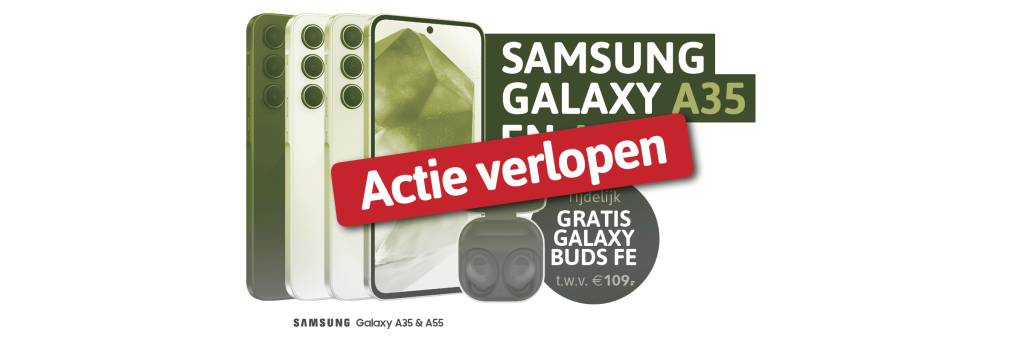 Gratis Buds FE bij de Samsung Galaxy A35 of Samsung Galaxy A55