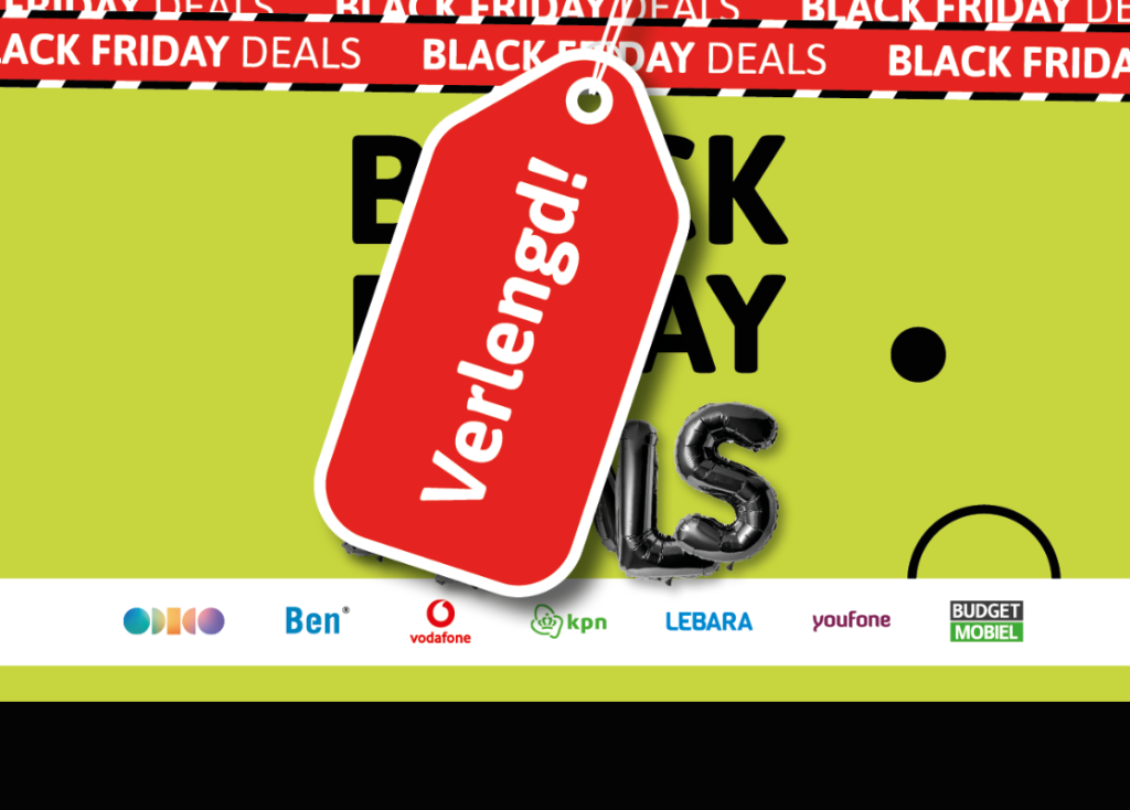 Bekijk alle Black Friday deals van Apple, Samsung, Odido, KPN, Vodafone, Youfone, Lebara, Ziggo etc.