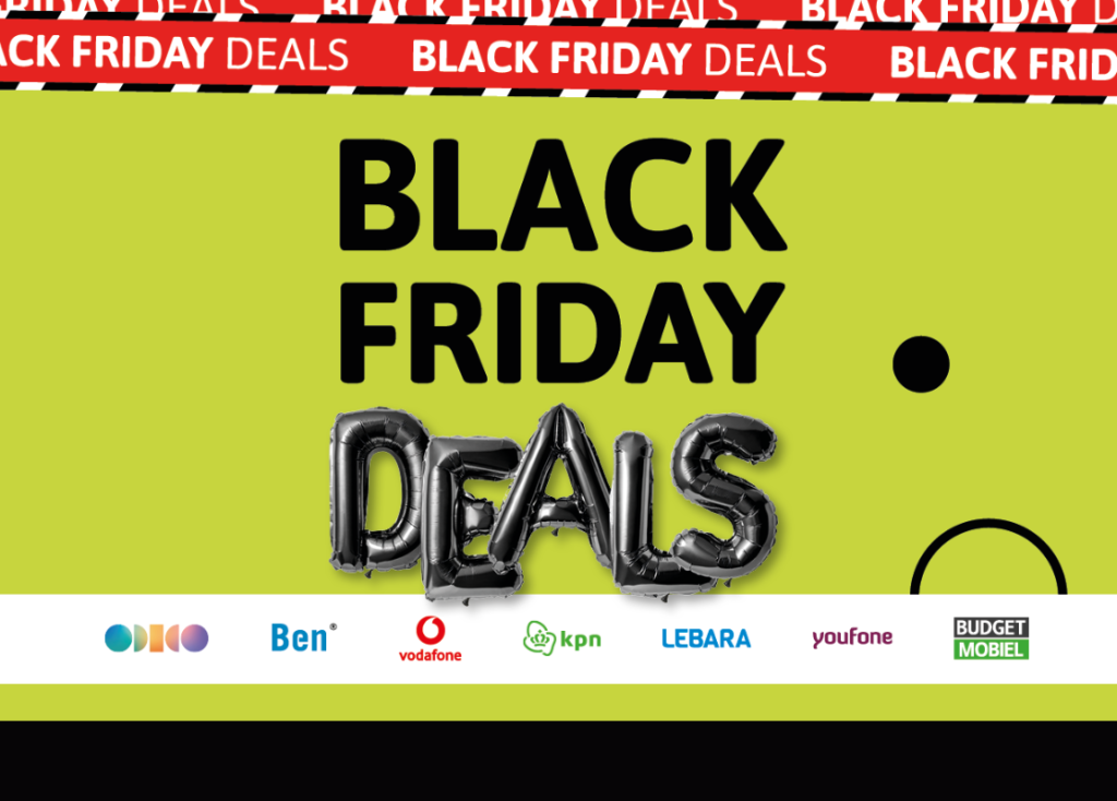 Bekijk alle Black Friday deals van Apple, Samsung, Odido, KPN, Vodafone, Youfone, Lebara, Ziggo etc.