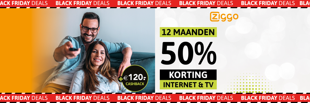 Ziggo Black Friday: tot 12 maanden korting en 120 euro cashback!