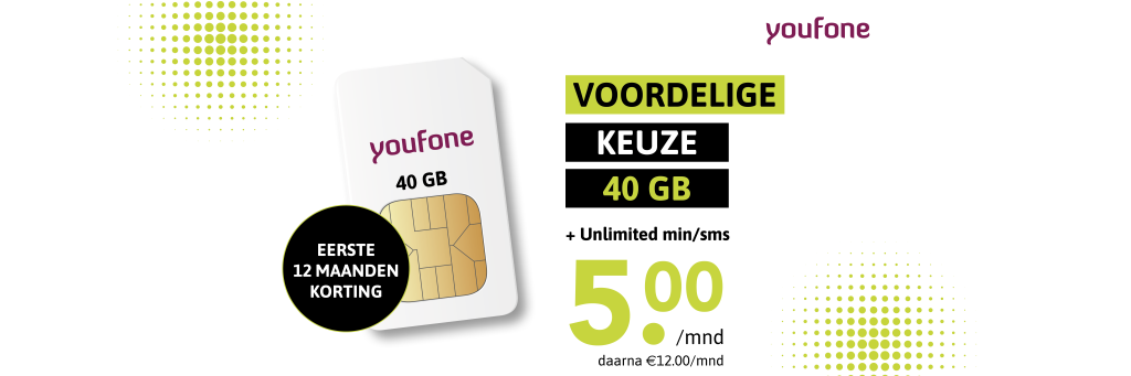 De beste Youfone Sim Only en Internet & TV aanbiedingen